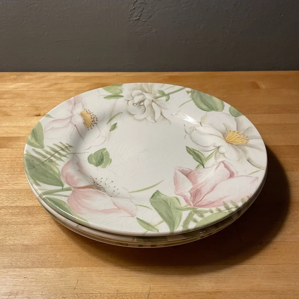 (4) Vintage Crate&Barrel Salad Plates - Poetry - 1998; Retired.